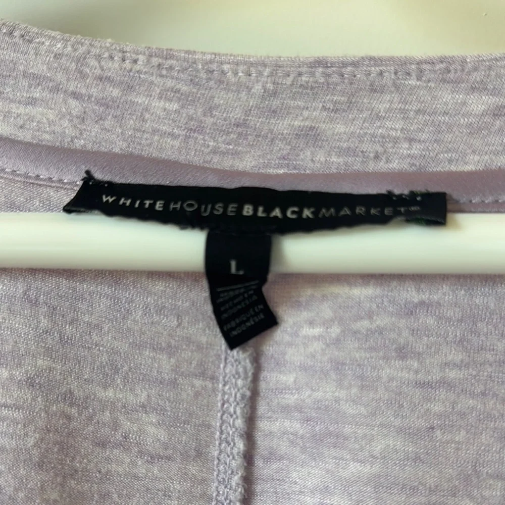 White House Black Market Purple Relaxed Short Sleeve Tee - Picture 2 of 6